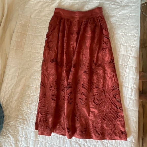 NWT Sézane Sophie Skirt brown (lace/embroidered) - Picture 2 of 12